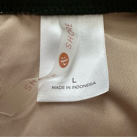 Shade & Shore Swimsuit One Piece Green Ribbed Plunge V-Wire Swimsuit Large NEW - Picture 3 of 12